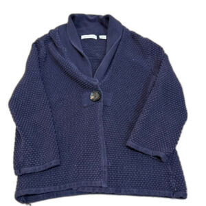 liz claiborne cotton knit one button cardigan sweater - preppy beach